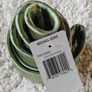 Michael Kors Designer On Trend geometric NWT tie Blue Green Prepster Y2K